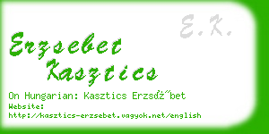 erzsebet kasztics business card